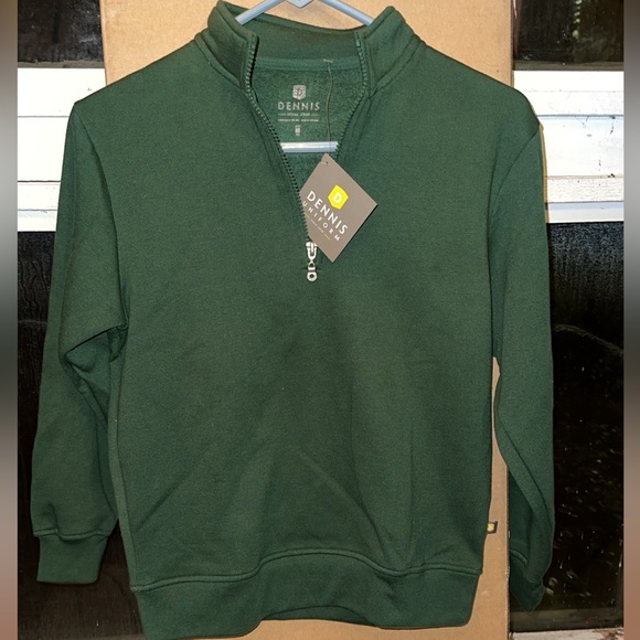 Green Dennis Sweatshirt 1/4 Zip Youth Medium - Picture 1 of 2